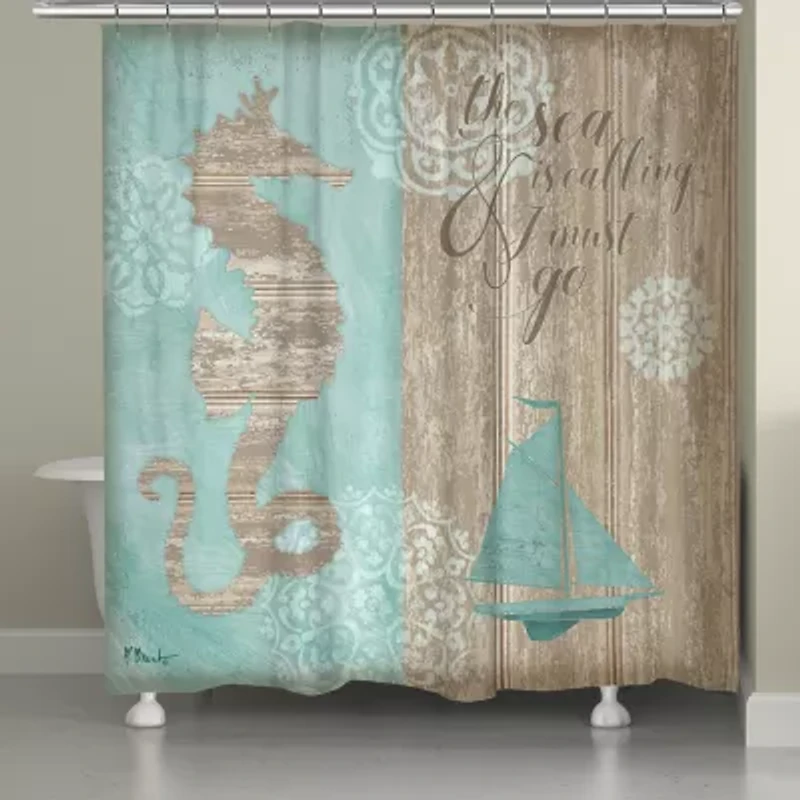 Laural Home Beach Boardwalk Shower Curtain