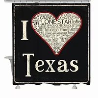 Laural Home I Love Texas Shower Curtain
