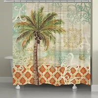 Laural Home Spice Palm Shower Curtain