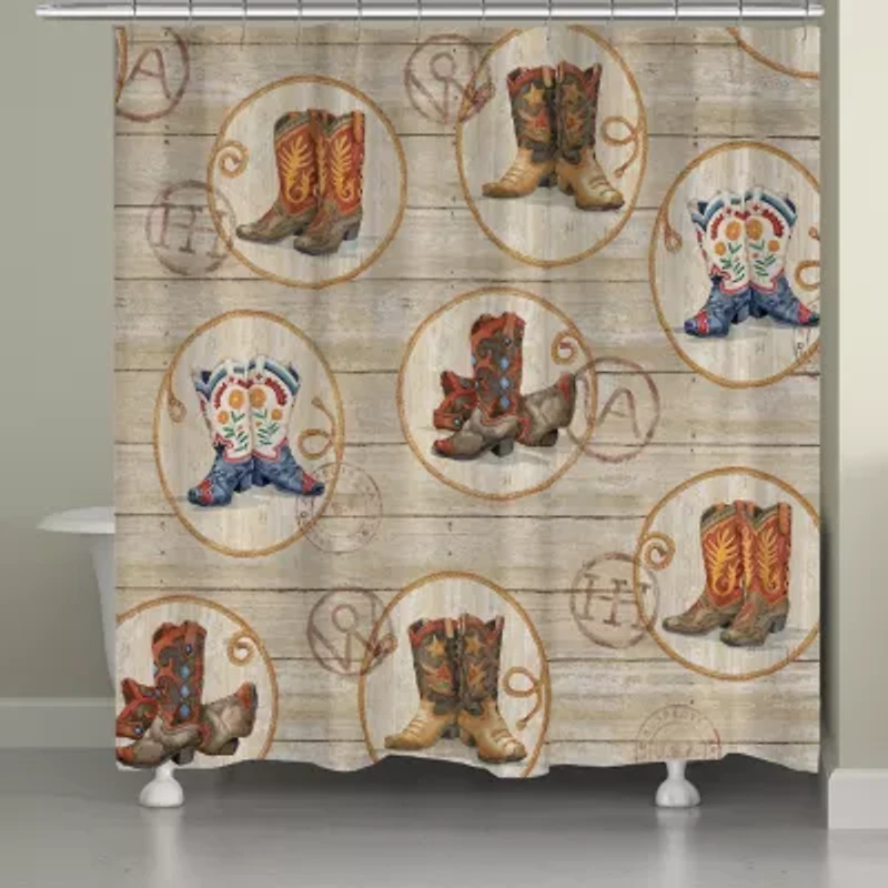 Laural Home Western Boots Shower Curtain