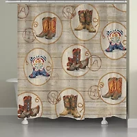 Laural Home Western Boots Shower Curtain
