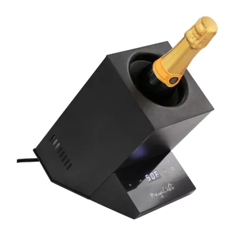 MegaChef Electric Wine Chiller with Digital Display in Black
