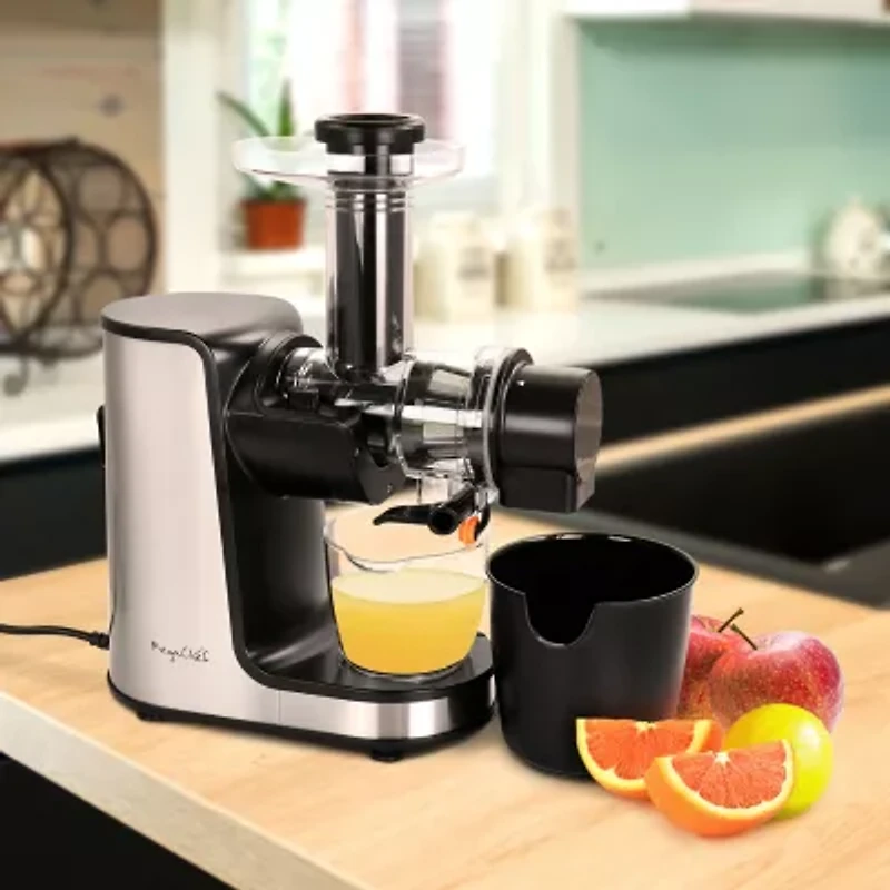 MegaChef Masticating Slow Juicer Extractor with Reverse Function, Cold Press Juicer Machine with Quiet Motor