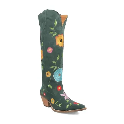 Dingo Womens Flower Power Stacked Heel Cowboy Boots