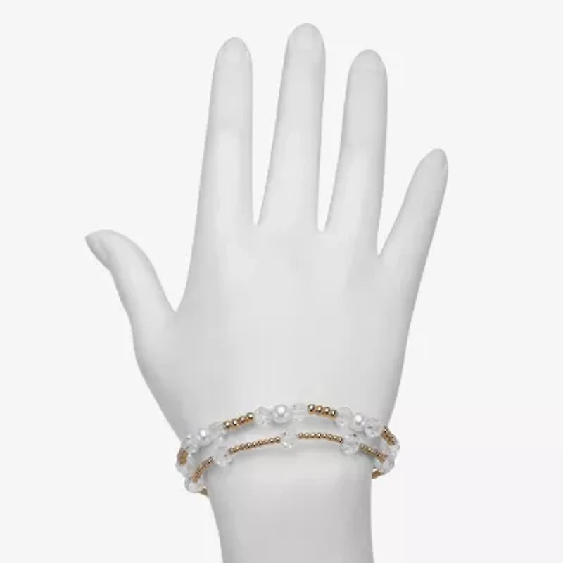 Bijoux Bar Delicates Gold Tone Womens 2-pc. Bracelet Set