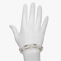 Bijoux Bar Delicates Gold Tone Womens 2-pc. Bracelet Set
