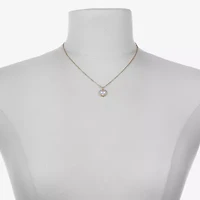 Bijoux Bar Delicates Gold Tone Womens Simulated Pearl Heart 16 Inch Pendant Necklace