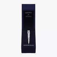 Sparkle Allure Womens Cubic Zirconia Pure Silver Over Brass Square Bangle Bracelet