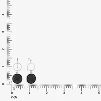 Mixit Womens Black Round Drop Earrings