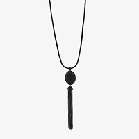 Mixit Womens Black 24 Inch Pendant Necklace