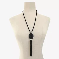 Mixit Womens Black 24 Inch Pendant Necklace