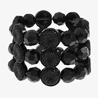 Mixit Womens Black Stretch Bracelet