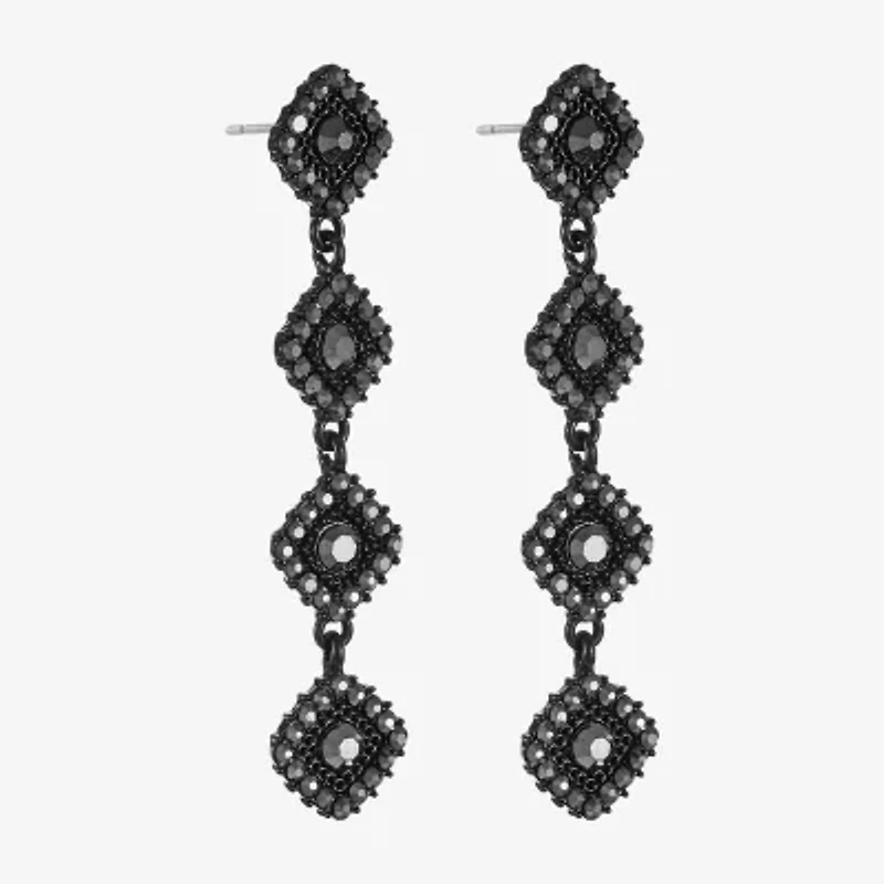 Mixit Black Womens Black Hypoallergenic Drop Earrings