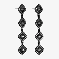 Mixit Black Womens Black Hypoallergenic Drop Earrings