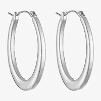Liz Claiborne® Silver-Tone Oval Hoop Earrings