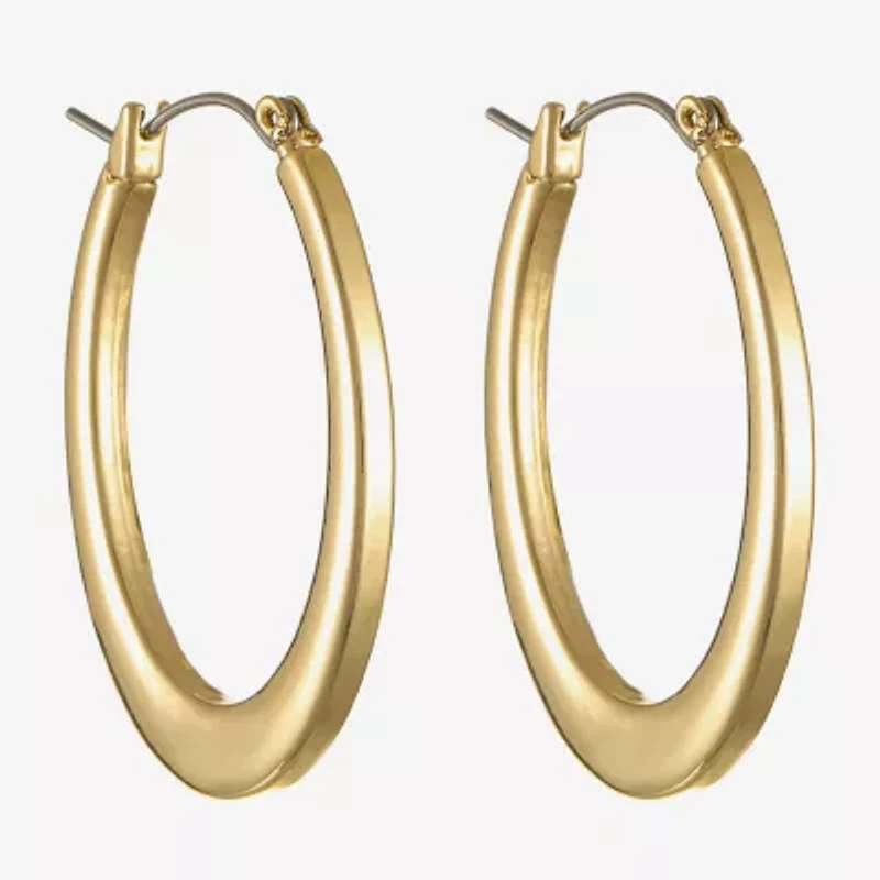 Liz Claiborne® Silver-Tone Oval Hoop Earrings