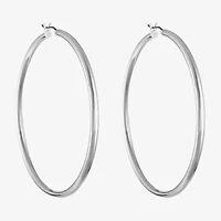 Liz Claiborne® Large Silver-Tone Hoop Earrings