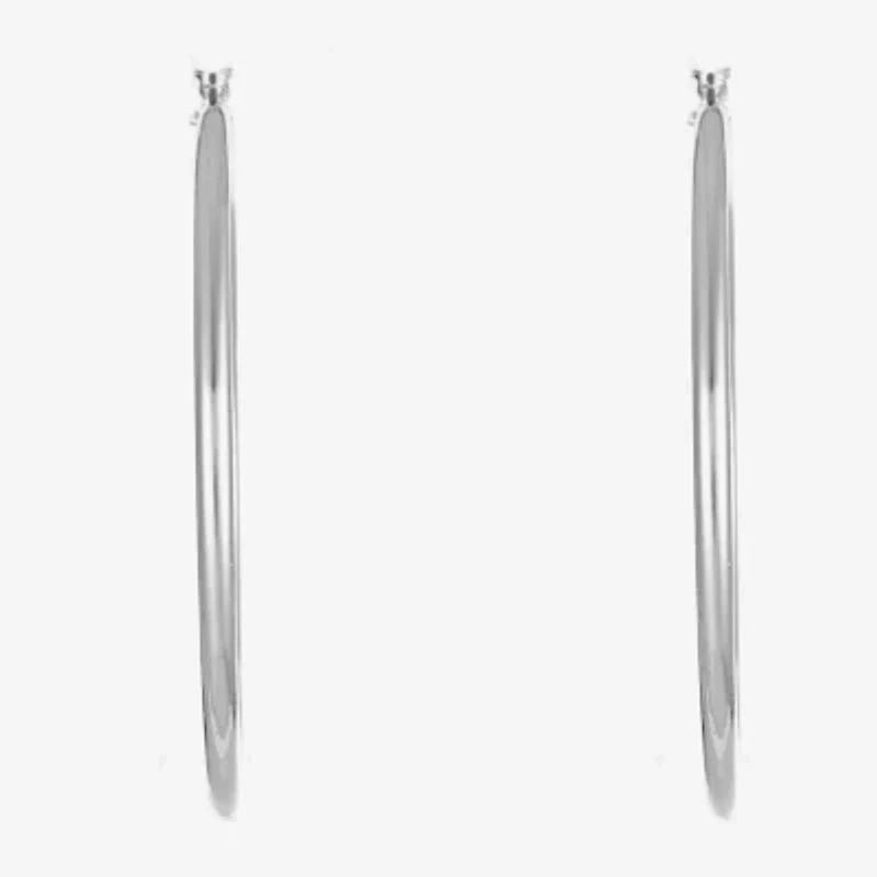 Liz Claiborne® Large Silver-Tone Hoop Earrings