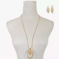 Liz Claiborne Orbital Pendant Necklace And Drop Earring Womens 2-pc. Jewelry Set