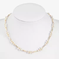 Monet Jewelry Womens White 17 Inch Collar Necklace