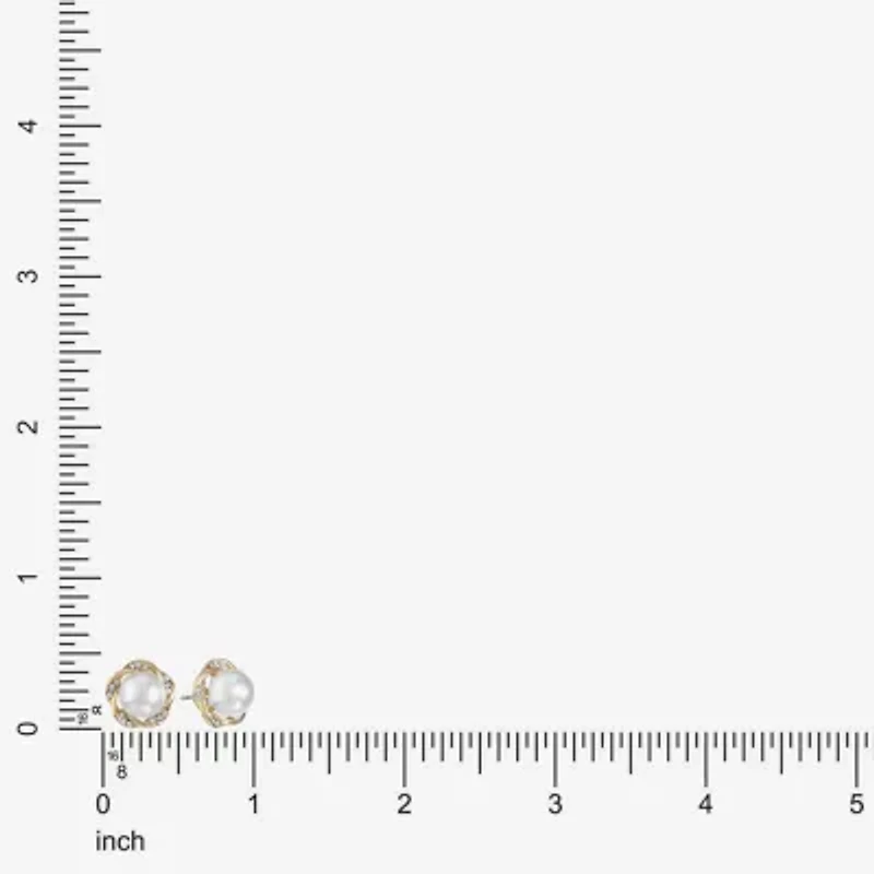 Monet Jewelry White Simulated Pearl 19.5mm Stud Earrings