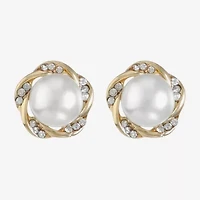 Monet Jewelry White Simulated Pearl 19.5mm Stud Earrings