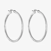Liz Claiborne® Silver-Tone Textured Hoop Earrings
