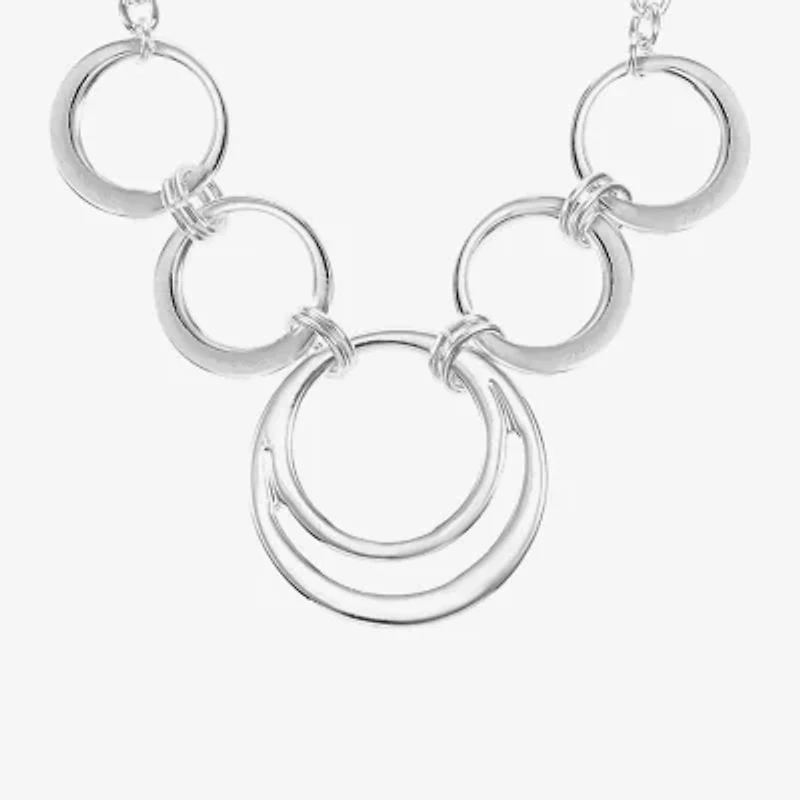 Liz Claiborne Circle Collar Necklace And Drop Earring Womens 2-pc. Jewelry Set