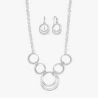 Liz Claiborne Circle Collar Necklace And Drop Earring Womens 2-pc. Jewelry Set