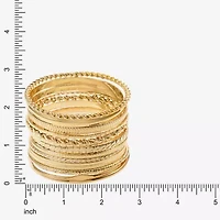 Liz Claiborne® Gold-Tone Textured Bangle Set