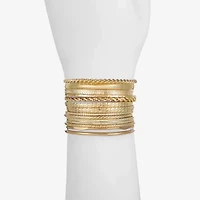 Liz Claiborne® Gold-Tone Textured Bangle Set