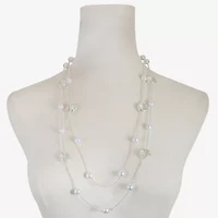 Monet Jewelry Womens White 32 Inch Strand Necklace