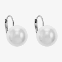 Monet Jewelry Huggie Womens Simulated Pearl Drop Earrings