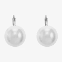 Monet Jewelry Huggie Womens Simulated Pearl Drop Earrings