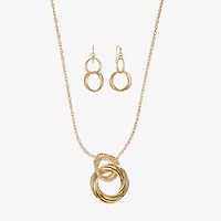 Liz Claiborne Textured Pendant Necklace And Drop Earring Womens 2-pc. Jewelry Set
