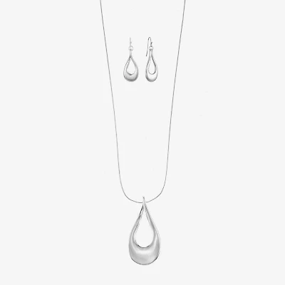 Liz Claiborne Pendant Necklace And Drop Earring Womens 2-pc. Jewelry Set