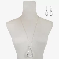Liz Claiborne Pendant Necklace And Drop Earring Womens 2-pc. Jewelry Set