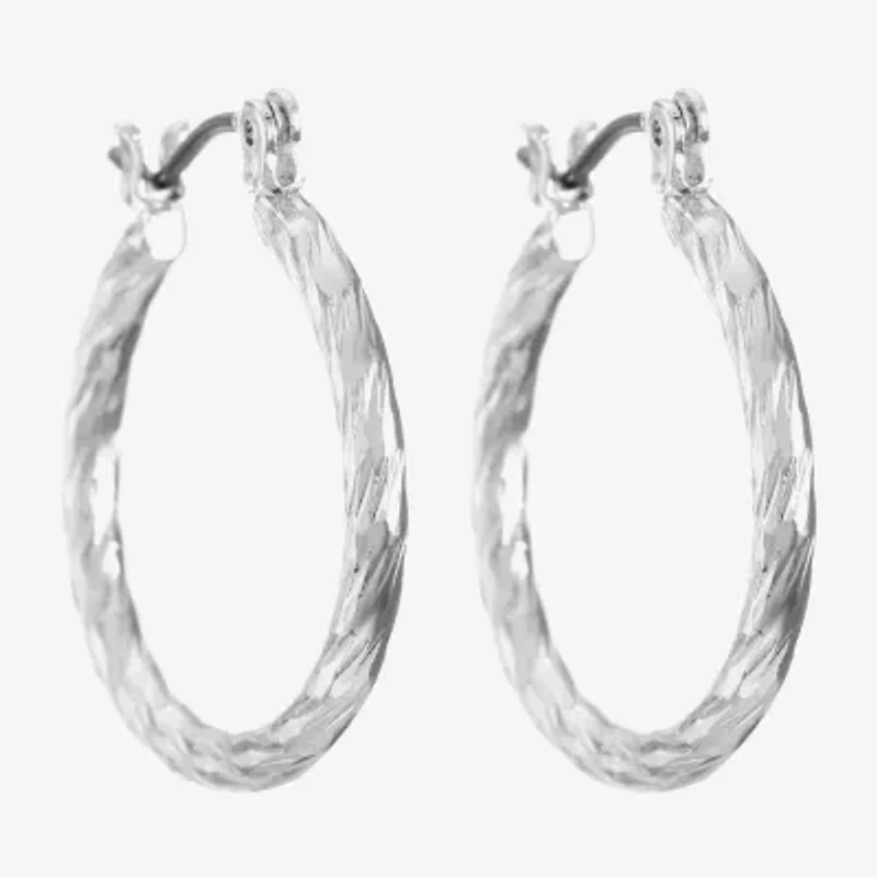 Liz Claiborne® Textured Hoop Earrings