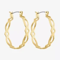 Monet® Gold-Tone Medium Woven Hoop Earrings