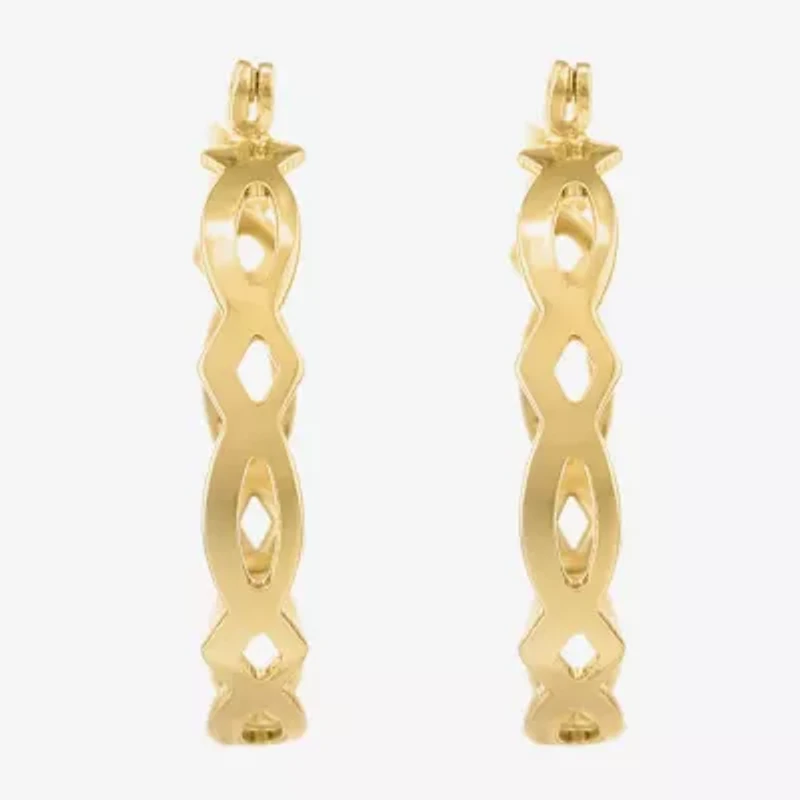 Monet® Gold-Tone Medium Woven Hoop Earrings