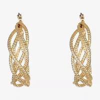 Monet Jewelry Twist Womens 32.2mm Hypoallergenic Hoop Earrings