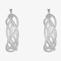 Monet Jewelry Twist Womens 32.2mm Hypoallergenic Hoop Earrings