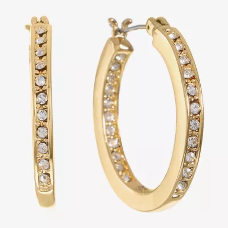 Monet® Crystal Gold-Tone Hoop Earrings