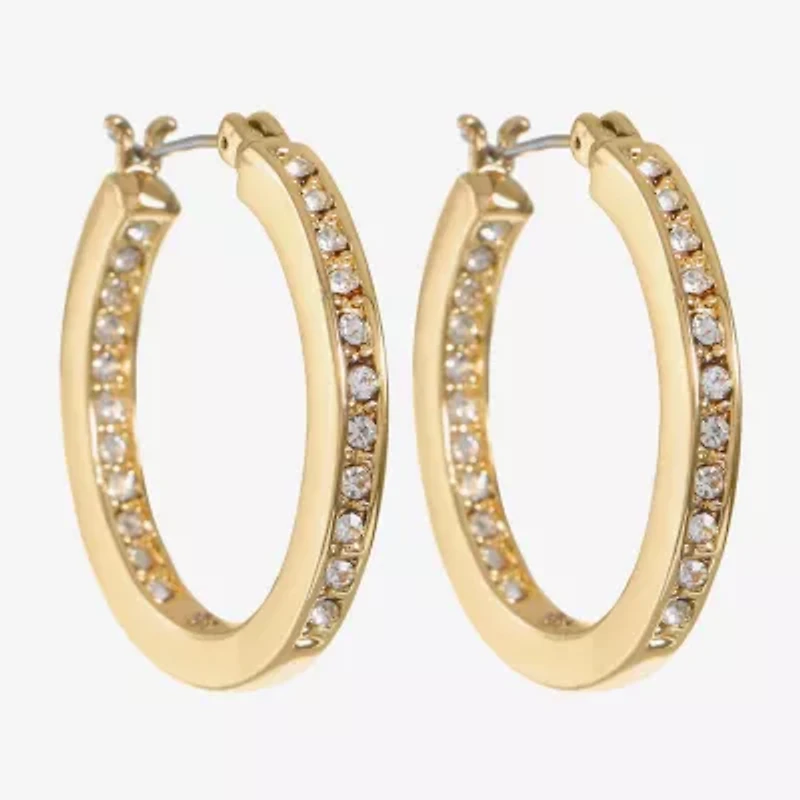 Monet® Crystal Gold-Tone Hoop Earrings