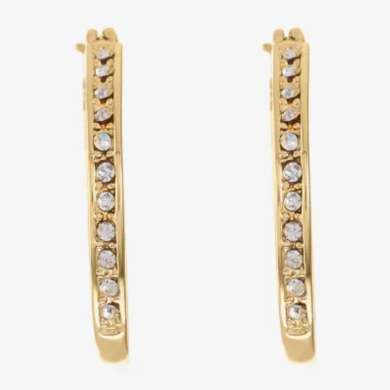 Monet® Crystal Gold-Tone Hoop Earrings