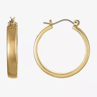 Liz Claiborne Gold Tone Womens 28mm Hypoallergenic Hoop Earrings