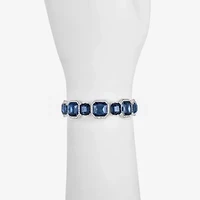 Monet Jewelry Silver Tone Womens Blue Square Stretch Bracelet