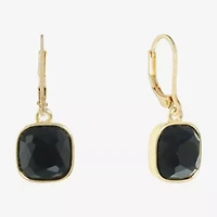 Monet Jewelry Black And Gold Tone Womens Black Drop Earrings