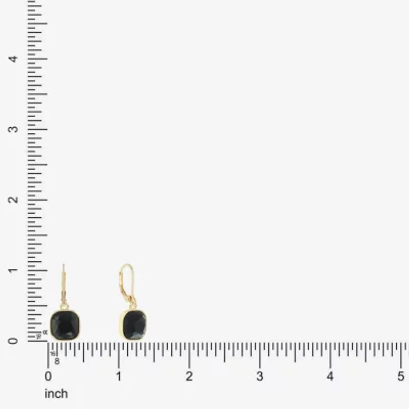 Monet Jewelry Black And Gold Tone Womens Black Drop Earrings
