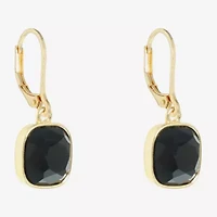 Monet Jewelry Black And Gold Tone Womens Black Drop Earrings